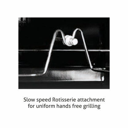 Cooking Range Glass Gas Grill, Gas Oven Rotiseerie Double Ring Forged Brass Burners Auto Ignition  (2014DBAI)