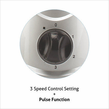Mixer Grinder 750W 100% Copper Motor, 1 Transparent Jar, 3 Stainless Steel Jars, - Silver (4022 PLAT PLUS)