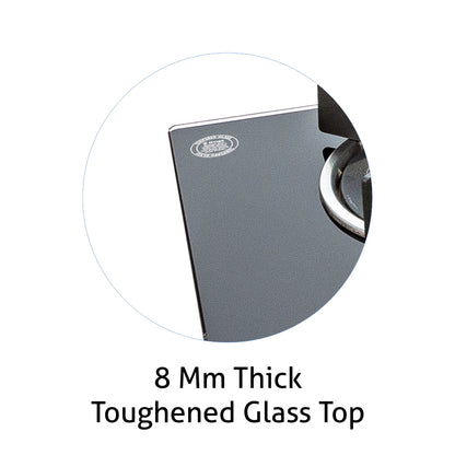 3 Burner Glass Hob Top with Italian Double Ring Brass Burners Auto Ignition (1063 RO IN HT BB)