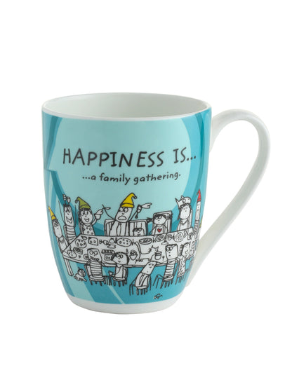 Claycraft Happiness Is... Oxford Big Coffee & Milk Mug 310ml, Set of 4