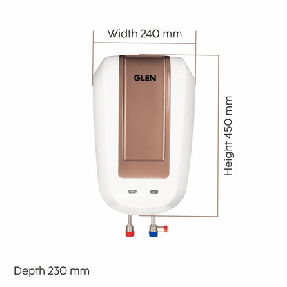 GLEN Instant Water Heater 5.5 Litre 3000W, 6.5 Bar Pressure, Stainless Steel 304 Water Tank, ISI (WH-7050INWH5L3K)