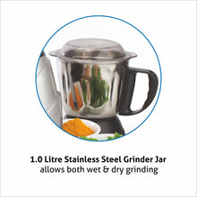 Mixer Grinder 750W 100% Copper Motor, 1 Transparent Jar, 3 Stainless Steel Jars, - Silver (4022 PLAT PLUS)