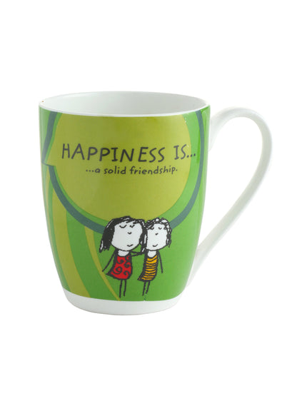Claycraft Happiness Is... Oxford Big Coffee & Milk Mug 310ml, Set of 4
