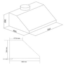Auto Clean Chimney Straight Line Filterless, 76cm 1200 mB3/h -Black (6005 TS BL AC)