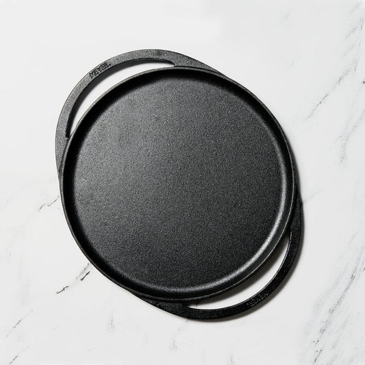 Meyer Pre-Seasoned Cast Iron Two Side Handle Flat Tawa Pan (30cm)