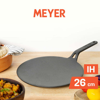 Meyer Cast Iron 2pcs Set (26cm Curved Roti Tawa + 28cm Flat Dosa Tawa)