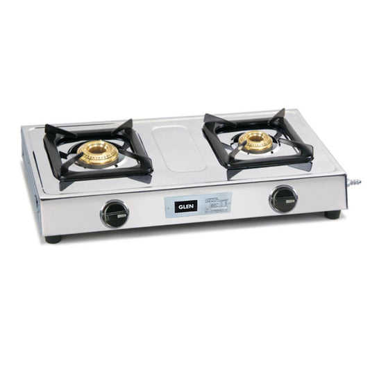 GLEN 2 Burner Stainless Steel PNG Gas Stove with Brass Burner (CT1020SSBBPN)