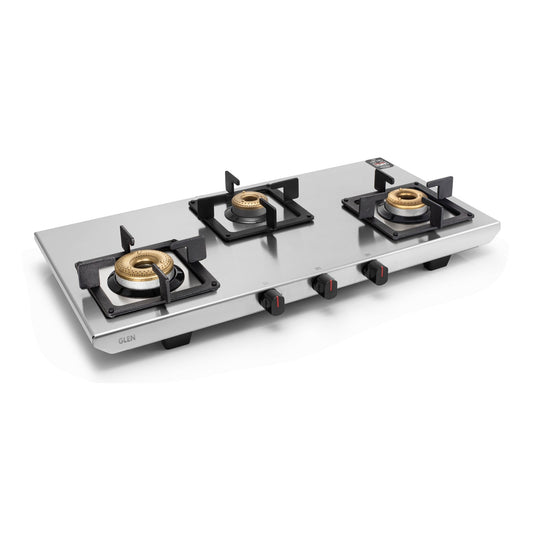 GLEN 3 Burner Ultra Tuff Stainless Steel PNG Gas Stove with Forged Brass Burner (CT1053UTSSPN) (Copy)