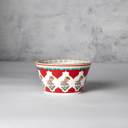 Claycraft India Circus Blushed Orchard Nikko Bowl Set of 3 | 22k Gold Accents (470ml)