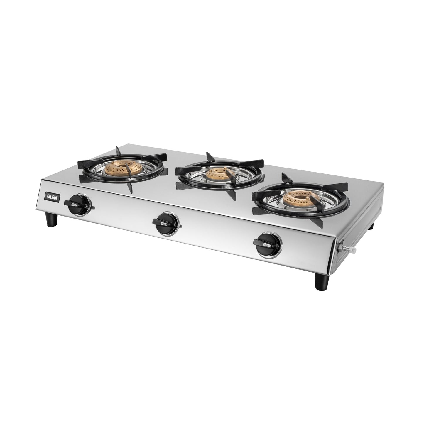 GLEN 3 Burner Stainless Steel Gas Stove with High Flame Brass Burner (CT1031XLSSHFBB)
