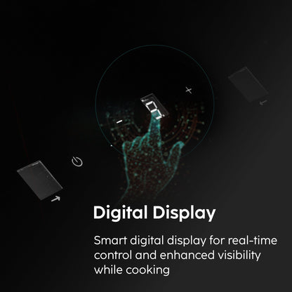 GLEN Auto Clean Glass Filter less Kitchen Chimney, Motion Sensor control with Digital Display 60/75/90cm 1400 m3/h - Black (CH6075AC)