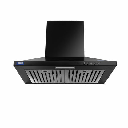 Electric Kitchen Chimney, Pyramid Shape SS Baffle filters 60cm 1100 mB3/h - Black (6050 IN BLK)