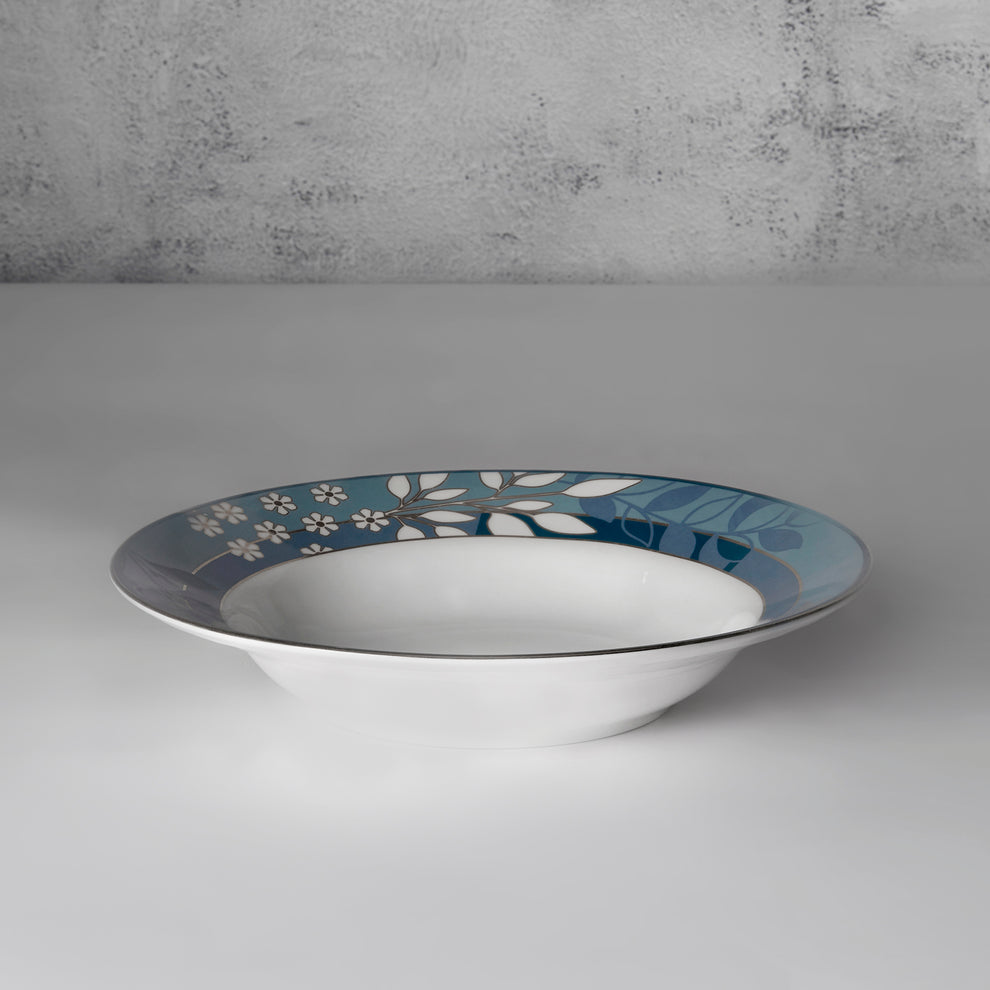 Claycraft India Circus Oceanic Opulence ceramic Pasta Plate Set of 2 | (24 x 5 cm)