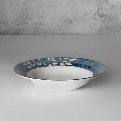 Claycraft India Circus Oceanic Opulence ceramic Pasta Plate Set of 2 | (24 x 5 cm)