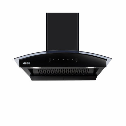 Auto Clean Chimney Curved Glass Filter-less with Motion Sensor, 1400 mB3/h - 60/76/90cm (6068 BL MS AC)
