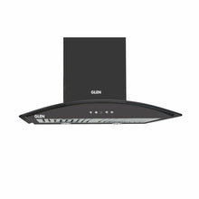 Electric Kitchen Chimney, Curved Glass SS Baffle filters 60cm 1100 mB3/h - Black (6071 IN BLK)