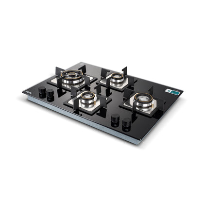 4 Burner Glass Gas Hob Top Triple Ring Burner Double Ring Forged Brass Burner Auto Ignition (1074XSQHTTR70)