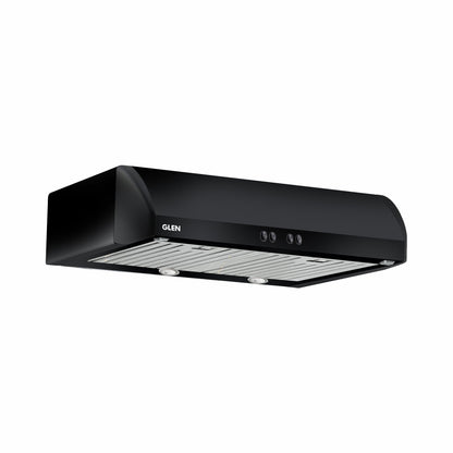 Straight Line Kitchen Chimney Push Button Baffle filters 60cm 1000 mB3/h - Black (6014)