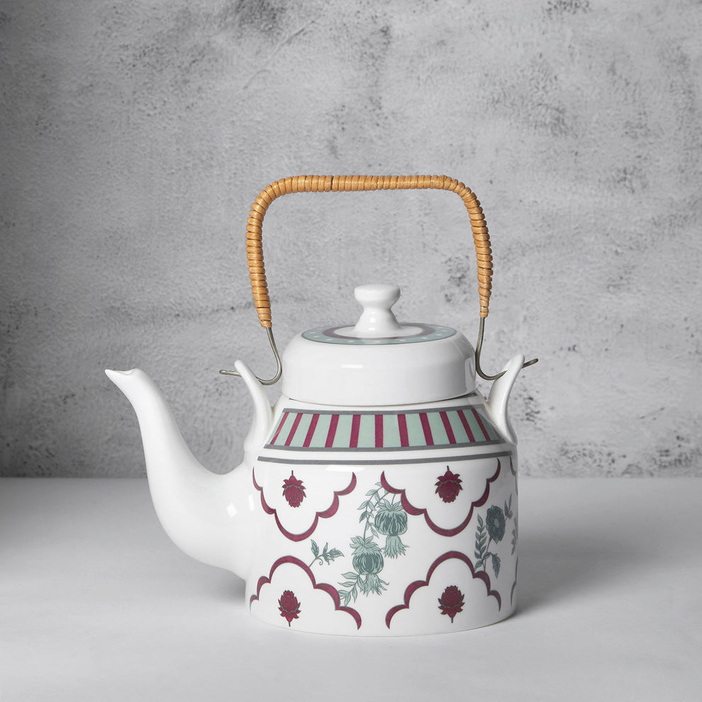 Claycraft India Circus Sage Luxe Ceramic Desi Kettle 1Pc (1000ml)