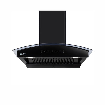 Auto Clean Chimney Curved Glass Filterless with Motion Sensor, 60/76/90cm 1200 mB3/h -Black (6080 BL MS AC)