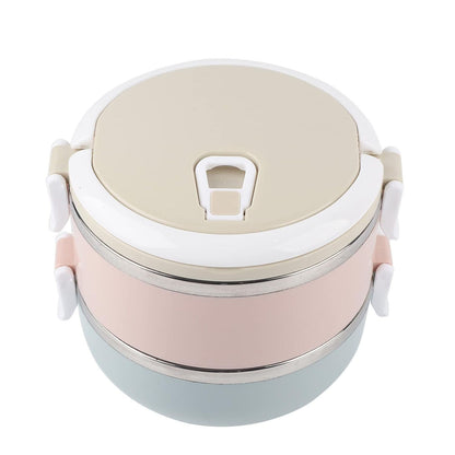 KAIROS Leak-Proof Thermotiffin Duo - 1.4L - Double-Decker Stainless Steel Lunch Box ( 17 x 15 x 13 cm) | Durable, Two-Layer Steel Tiffin for office and school