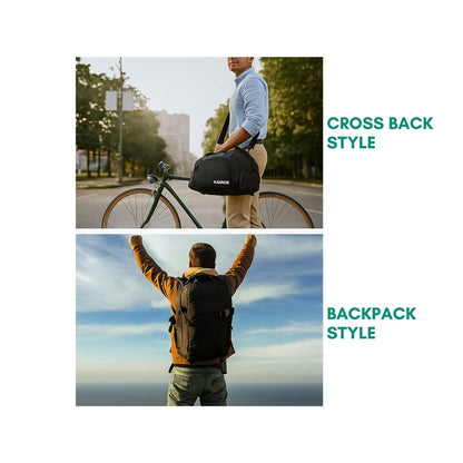 KAIROS Swift Companion- Convertible Travel Duffle + Backpack with Shoe Compartment