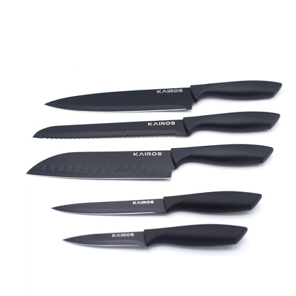 KAIROS Kitchen Queen Knife Set of 5 pcs with Stand | Stainless Steel knife Set | Premium Knife Set