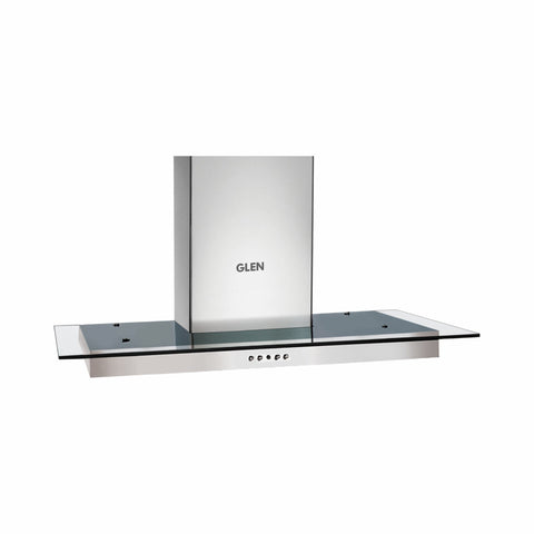 Electric Kitchen Chimney T Shape Glass Push Buttons Baffle filters 60cm 1000 m3/h -Silver (6022 SS)