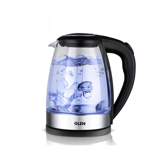 Electric Glass Kettle 1.8 Litre with 360B0 Rotational Base, Auto Shut-off, 2000 W - White (9012)