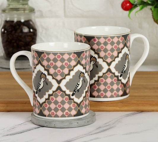 Claycraft India Circus Cacatua Galerita's Realm Coffee & Milk Mug Set of 2 (360ml)