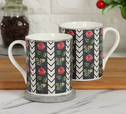 Claycraft India Circus Gruidae's Trance Coffee & Milk Mug Set of 2 (360 ml)