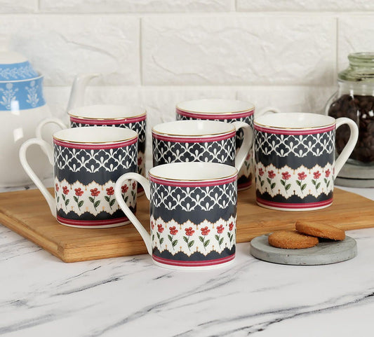 Claycraft India Circus Gruidae's Trance Coffee & Tea Mug Set of 6 (210ml)