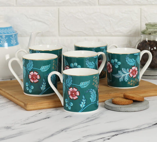 Claycraft India Circus Marine Opulence Coffee & Tea Mug Set of 6 (210ml)