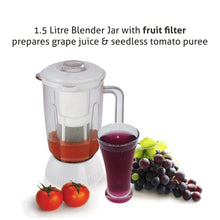 Mixer Grinder 750W with 1 Liquidiser Jar with Fruit Filter 3 Stainless Steel Jars - White (4026 Plus)