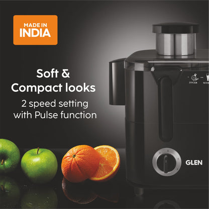 3-in-1 Juicer Mixer Grinder 600W with 1 Transparent Liquidiser, 2 Stainless Steel Grinder Jars - Black (SA4014JAR3)