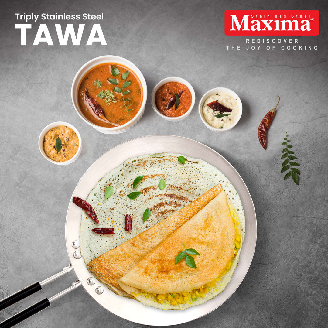 Maxima Triply Stainless Steel Roti Tawa (Induction Friendly)