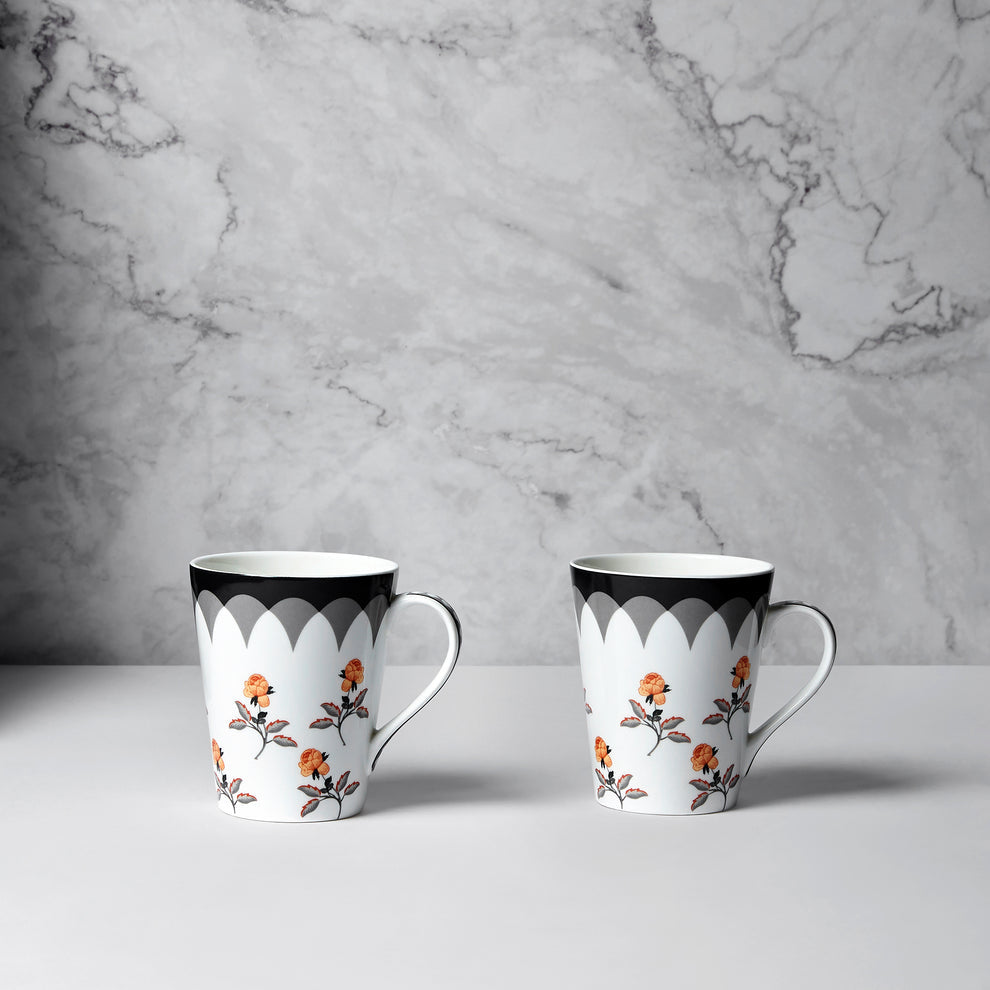 Claycraft India Circus Onyx elegance Zing Milk Mug Set of 2 (340ml)