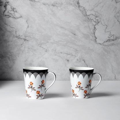 Claycraft India Circus Onyx elegance Zing Milk Mug Set of 2 (340ml)