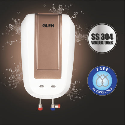 GLEN Instant Water Heater 5.5 Litre 3000W, 6.5 Bar Pressure, Stainless Steel 304 Water Tank, ISI (WH-7050INWH5L3K)