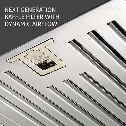 Island Kitchen Chimney Touch Sensor Italian Motor Baffle filters 90cm 1250 m3/h (6052 TS IS)