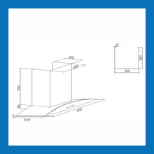 Kitchen Chimney Curved Glass with Touch Sensor Baffle filter 60cm 1250 m3/h - Black (6071 TS BL)