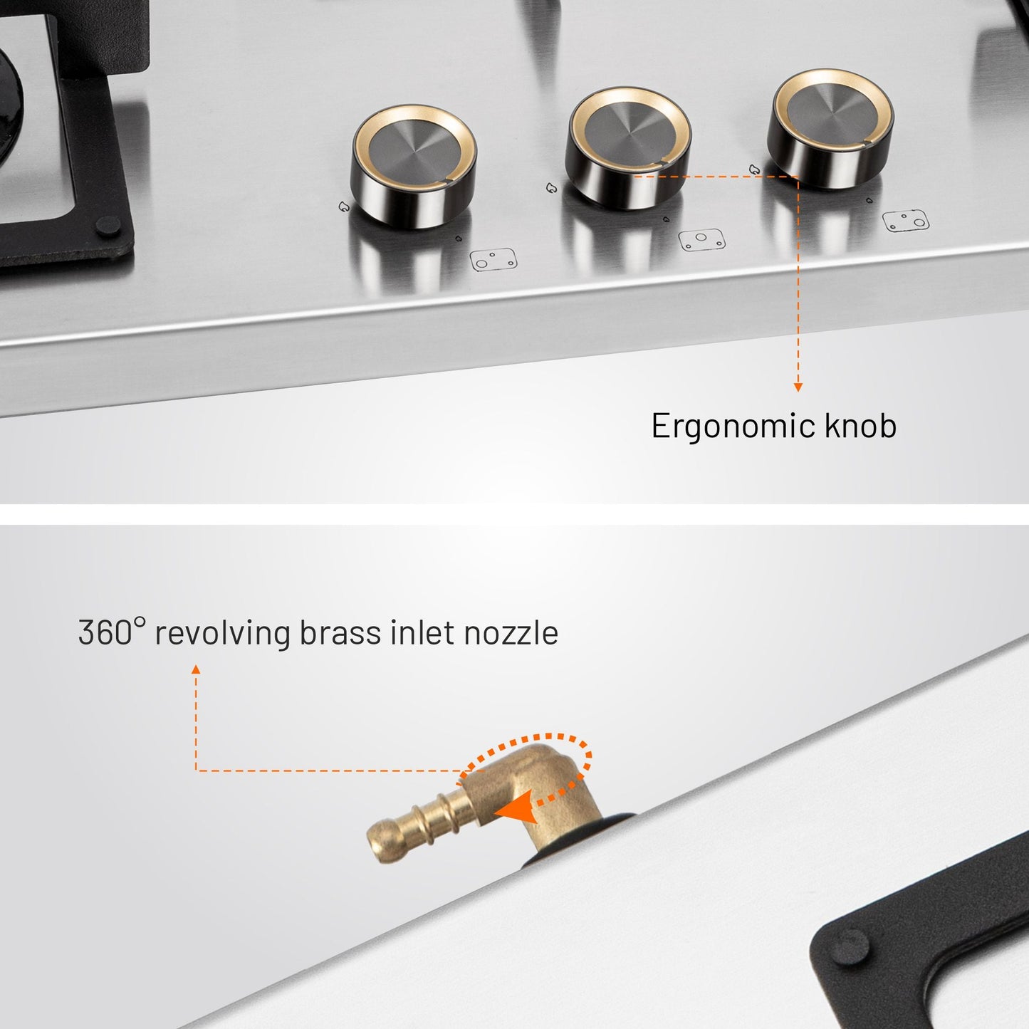 3 Burner Ultra Tuff Free Standing Hob with Forged Brass Burners Auto Ignition (BH1073XLSQFSUTSSAI)