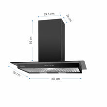 Designer Electric Kitchen Chimney  Push Button Control 90cm 1000 m3/h - Black (6062)