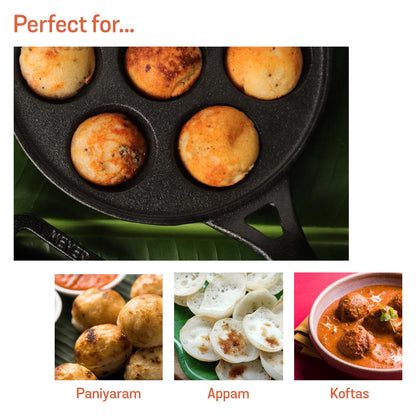 Meyer Pre Seasoned Cast Iron Appam Pan (20cm)