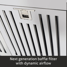Island Kitchen Chimney Glass Push Button Italian Motor, Baffle filters 90cm 1250 m3/h -Silver (1036 IS)