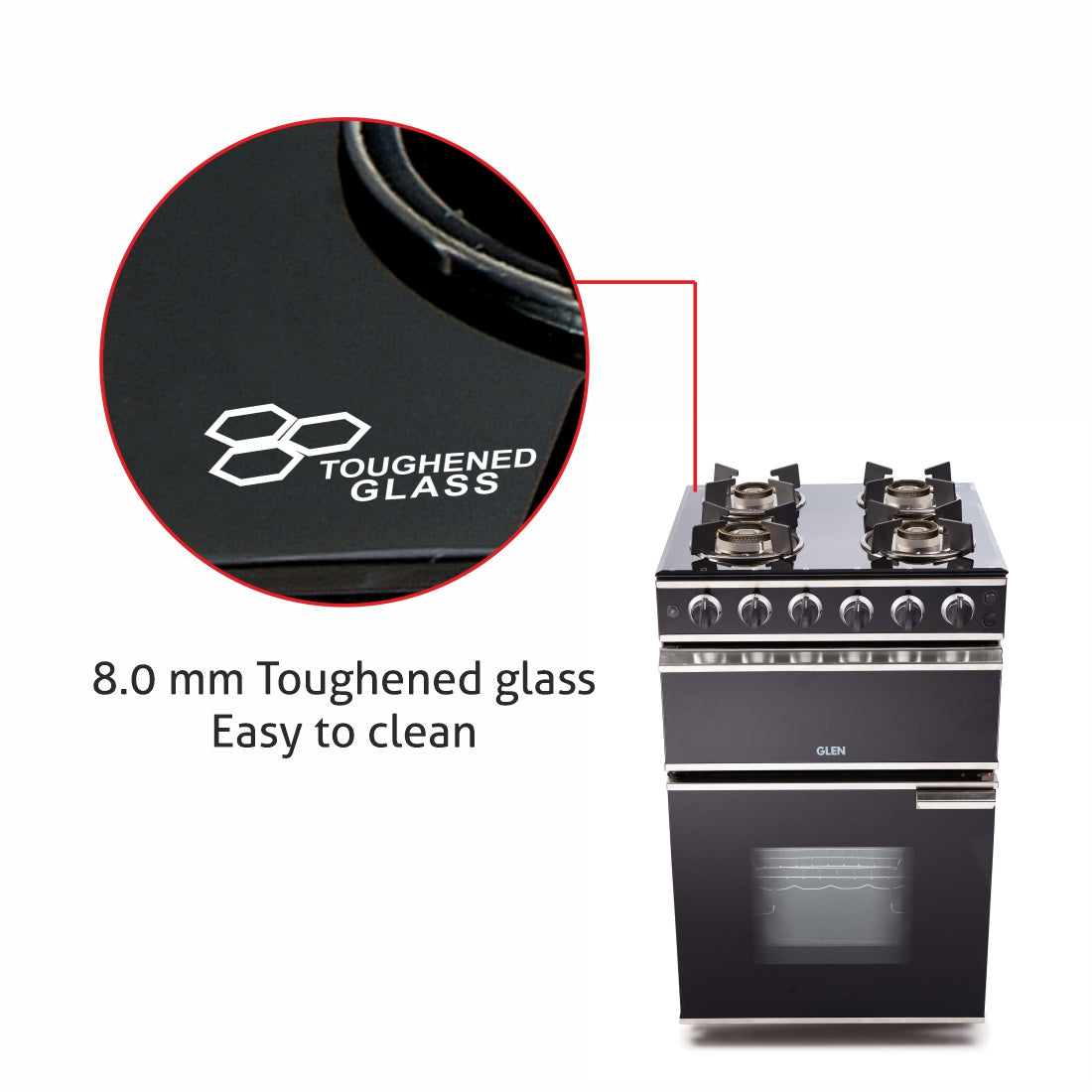 Cooking Range Glass Gas Grill, Gas Oven Rotiseerie Double Ring Forged Brass Burners Auto Ignition  (2014DBAI)