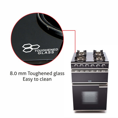 Cooking Range Glass Gas Grill, Gas Oven Rotiseerie Double Ring Forged Brass Burners Auto Ignition  (2014DBAI)