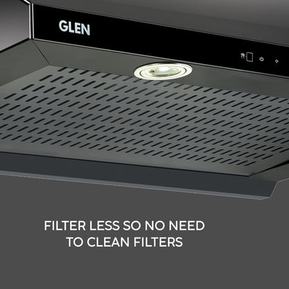 Auto Clean Chimney Straight Line Filterless, 76cm 1200 mB3/h -Black (6005 TS BL AC)