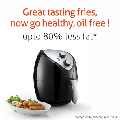 Electric Rapid Air Fryer 2.8 Litres, 1300W, Temperature Control -Black (3041BL)