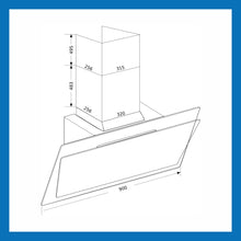 Electric Chimney Vertical Glass Touch Sensor, Baffle filters 90cm 1250 m3/h- Black (6079 TS)